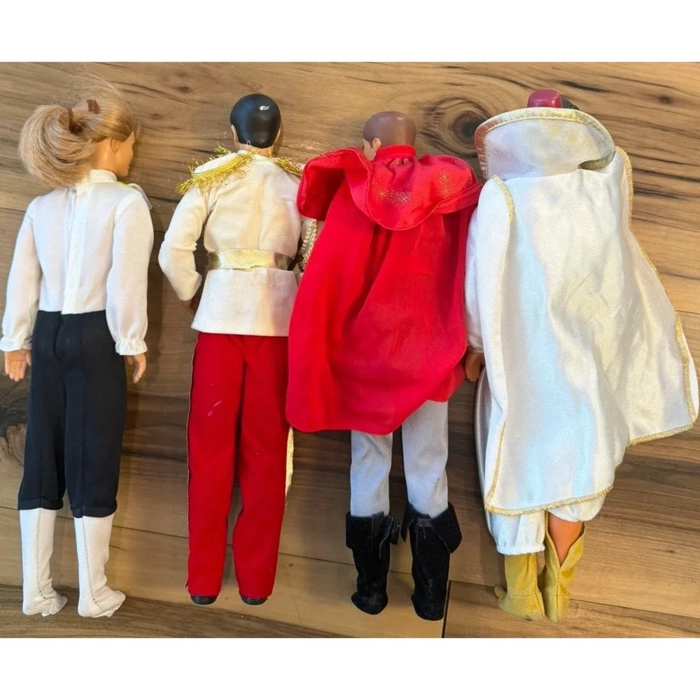Lot of 4 Prince Male Fashion Dolls Royal Wedding Groom Vintage Style Clothes